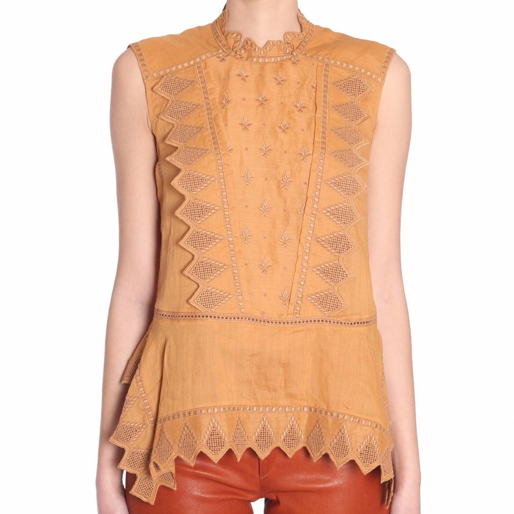 Isabel Marant high neck sleeveless embroidered top